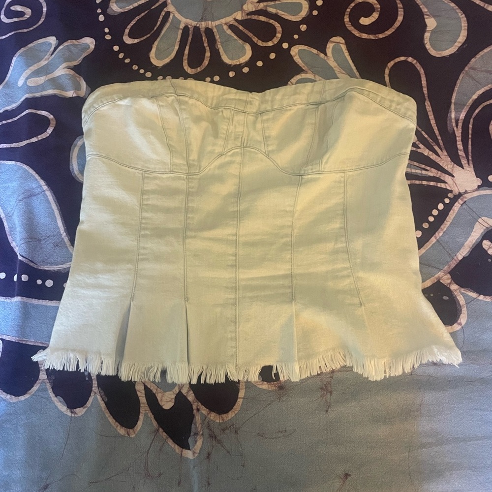 Free People Denim Corset Top